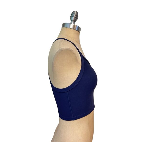 Wilo the Label Australia Blue Cropped Ribbed Activewear Tank Top Running Size Sm - Picture 2 of 4